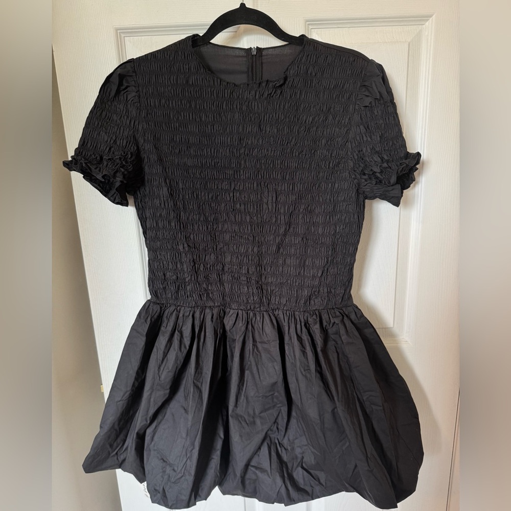 XL Black LuFeng Short Sleeve Bubble Dress